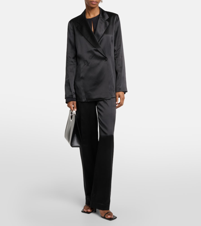 Joseph Joubert Silk Satin Jacket In Black
