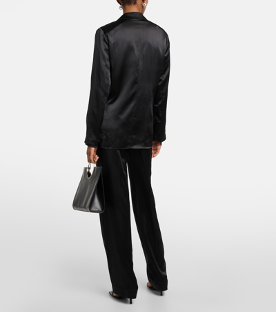 Shop Joseph Joubert Silk Satin Jacket In Black