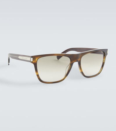 Saint Laurent Tortoiseshell Square Sunglasses In Brown