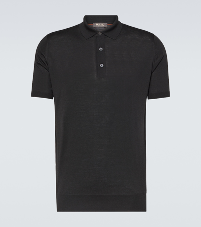 Shop Loro Piana Wish® Wool Polo Shirt In Black