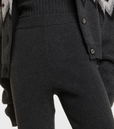 Magda Butrym Ribbed-knit Cashmere Slim Pants In Grey