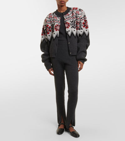 Magda Butrym Ribbed-knit Cashmere Slim Pants In Grey