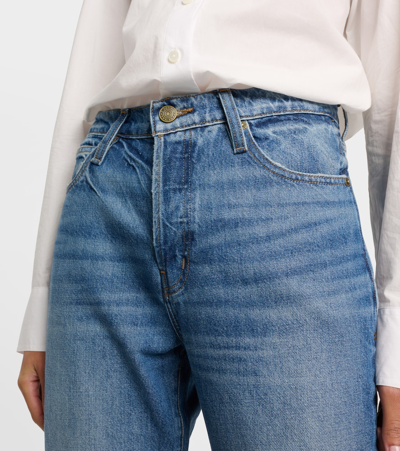 Shop Frame Le Mec High-rise Straight Jeans In Blue