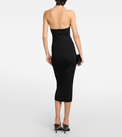 RHEA金属感针织中长连衣裙