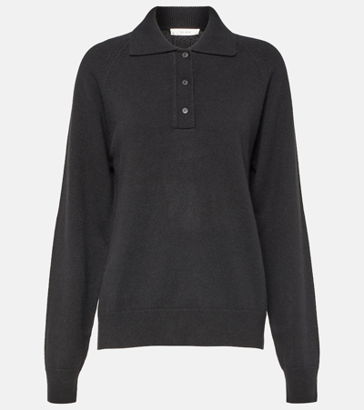 Shop The Row Eli Cashmere Polo Sweater In Black