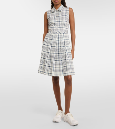 Shop Tory Sport Printed Pleated Golf Minidress In Seasame Uptown Prnt
