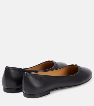 Shop Chloé Marcie Leather Ballet Flats In Black