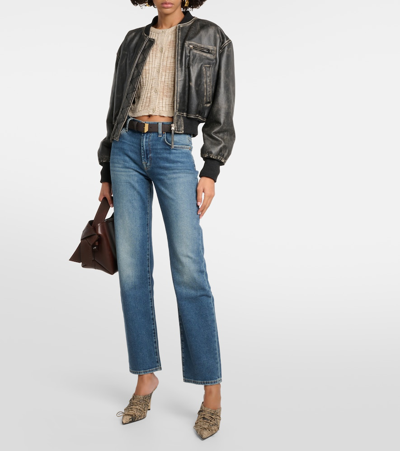 7 For All Mankind Elite Straight Jeans In Luxe Vintage Sea Level