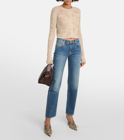 7 For All Mankind Elite Straight Jeans In Luxe Vintage Sea Level