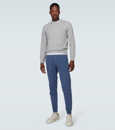 Tom Ford Cotton Jersey Sweatpants In Blue