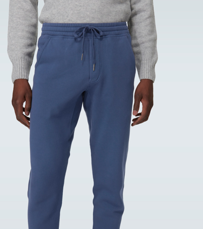 Tom Ford Cotton Jersey Sweatpants In Blue