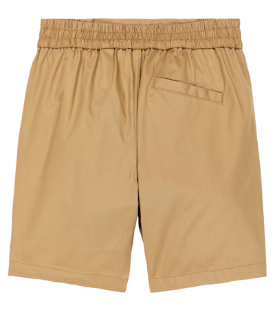 Burberry Ekd Cotton Shorts In Archive Beige