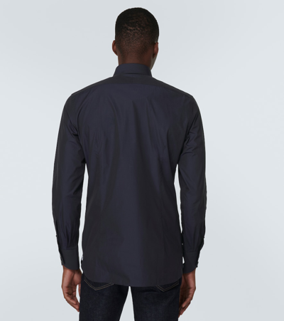 Tom Ford Cotton Poplin Shirt In Ink