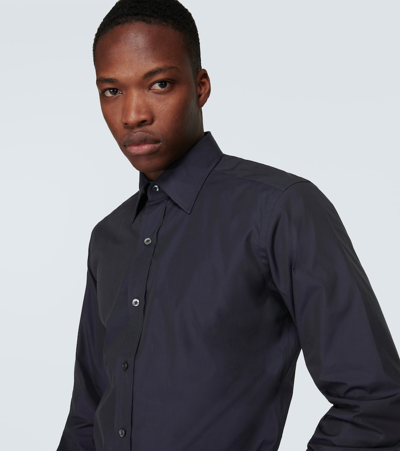 Tom Ford Cotton Poplin Shirt In Ink