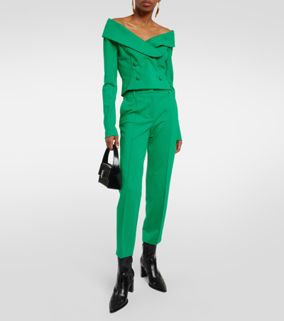 Shop Dorothee Schumacher High-rise Slim Pants In Green