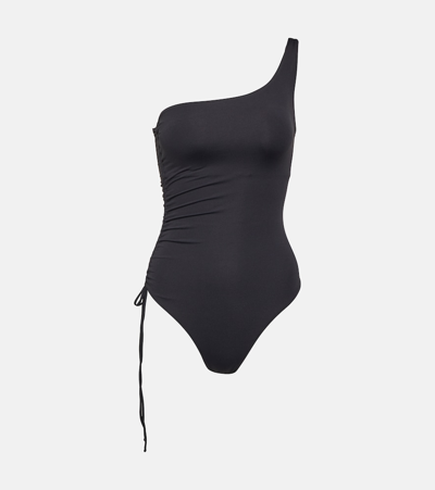 Shop Melissa Odabash Bodrum One-shoulder Swimsuit In Black