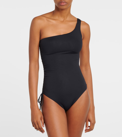Shop Melissa Odabash Bodrum One-shoulder Swimsuit In Black