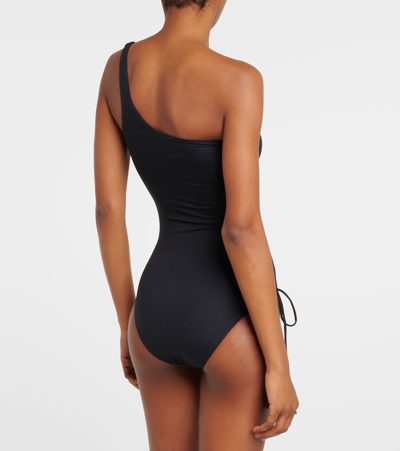 Shop Melissa Odabash Bodrum One-shoulder Swimsuit In Black