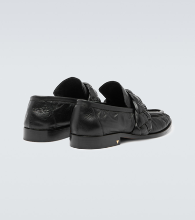 Bottega Veneta Astaire Leather Loafers In Black
