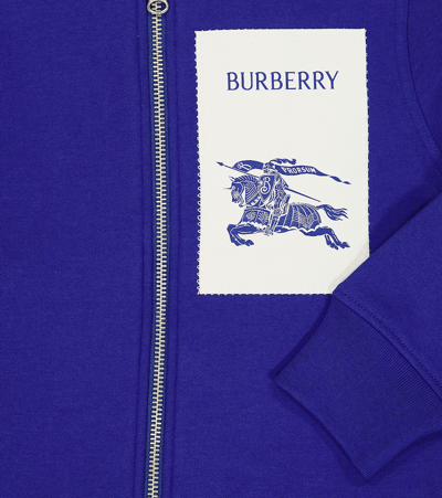Shop Burberry Ekd Cotton Jersey Hoodie In Knight