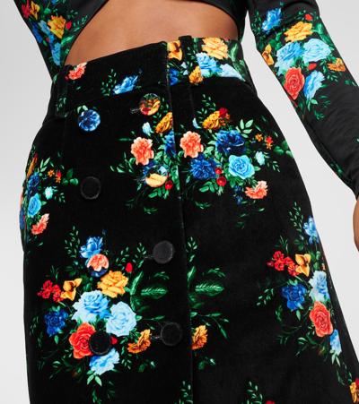 Rabanne Printed Cotton-blend Maxi Skirt In Manton Black Flower