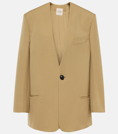 Shop Tod's Virgin Wool Blazer In Canapa