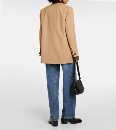 Shop Tod's Virgin Wool Blazer In Canapa