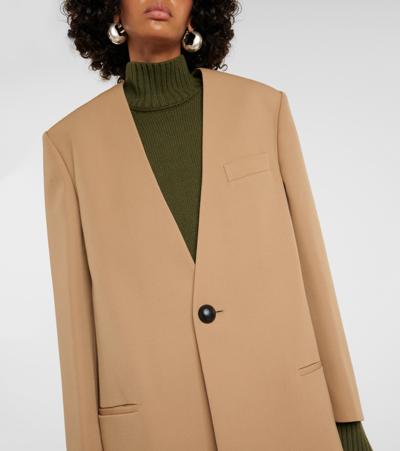 Shop Tod's Virgin Wool Blazer In Canapa