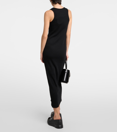 Shop Givenchy Ribbed-knit Cotton Jersey Maxi Dress In Black