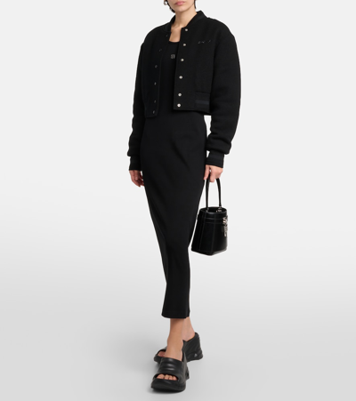 Shop Givenchy Ribbed-knit Cotton Jersey Maxi Dress In Black