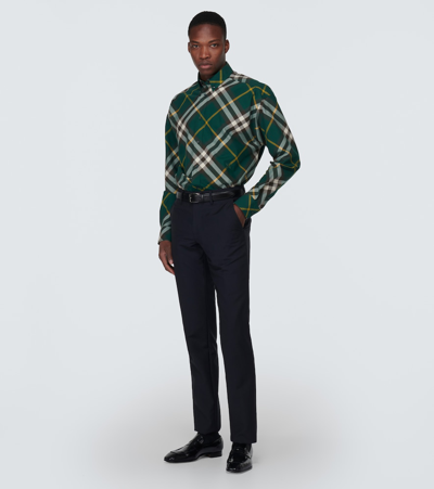 Shop Burberry Check Cotton Shirt In Ivy Ip Check