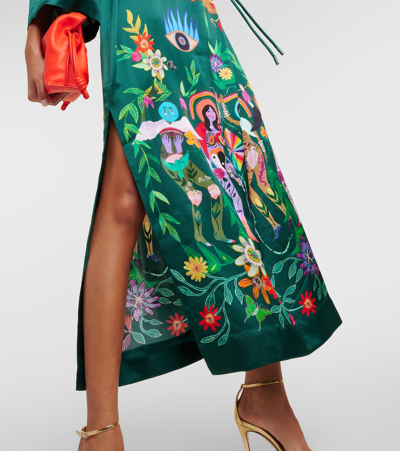 Shop Alemais Alémais Dimi Silk Jacquard Maxi Dress In Multicoloured