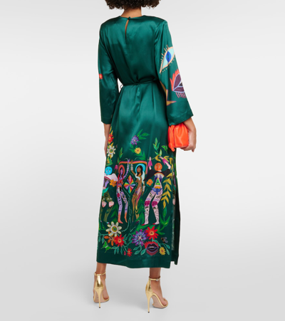 Shop Alemais Alémais Dimi Silk Jacquard Maxi Dress In Multicoloured