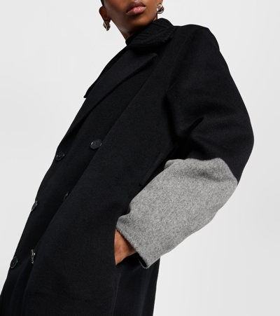 Shop Joseph Merton Reversible Wool Coat In Black/grey