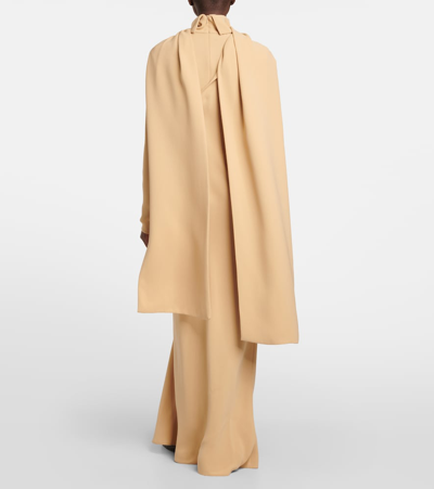 The Row Pascal Scarf-neck Silk Maxi Dress In Nude