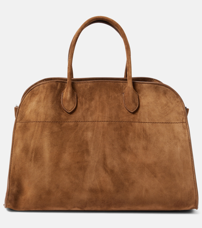 Shop The Row Soft Margaux 15 Suede Tote Bag In Desert