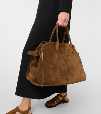 Shop The Row Soft Margaux 15 Suede Tote Bag In Desert
