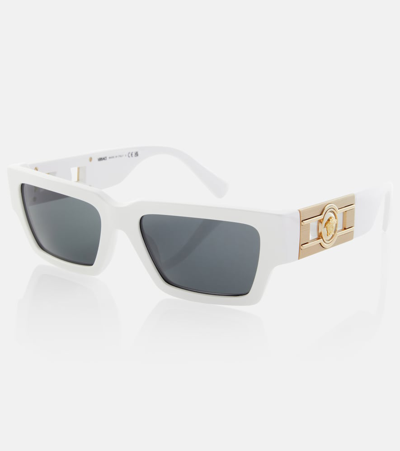 Shop Versace Rectangular Sunglasses In White