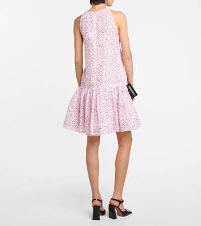 Shop Oscar De La Renta Fil Coupé Minidress In Pink/black