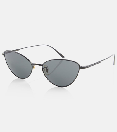 Khaite X Oliver Peoples 1998c Cat-eye Metal Sunglasses In Black