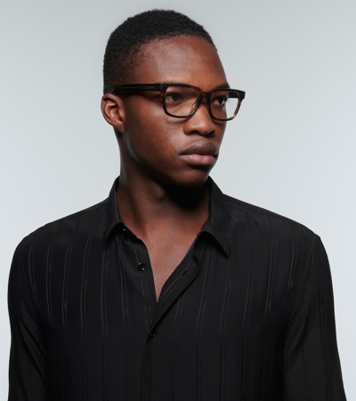 Saint Laurent Sl 621 Square Glasses In Havana-crystal-transparent