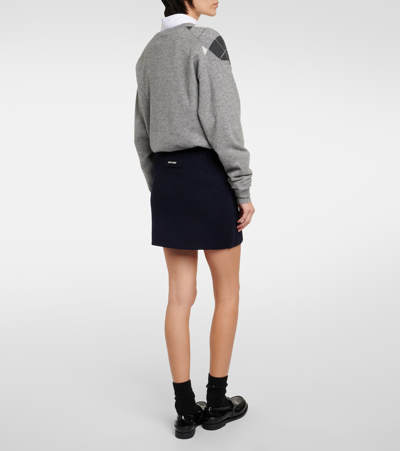 Miu Miu Minirock Aus Wolle In Blau