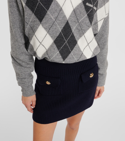 Miu Miu Minirock Aus Wolle In Blau