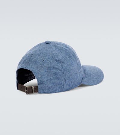 Shop Polo Ralph Lauren Leather-trimmed Baseball Cap In Blue