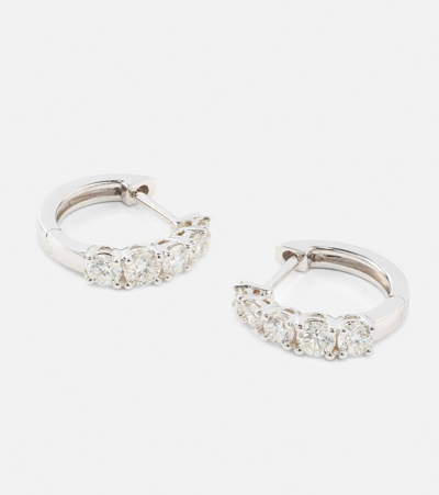Anita Ko 18kt Gold Huggie Earrings With Graduated Diamonds In Silver