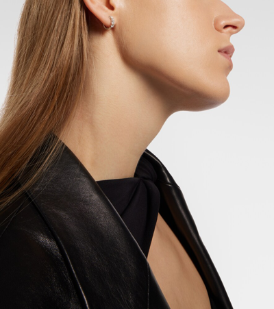 Anita Ko 18kt Gold Huggie Earrings With Graduated Diamonds In Silver