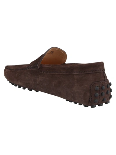 Shop Tod's Rubberized Moccasins Shoes In Brown