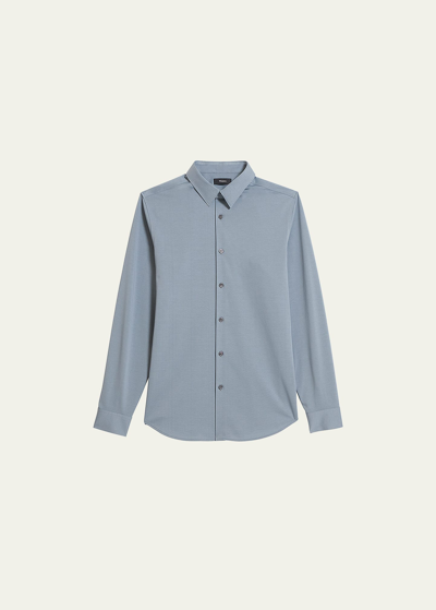 Theory Men's Sylvain Shirt In Structure Knit In Pestle
