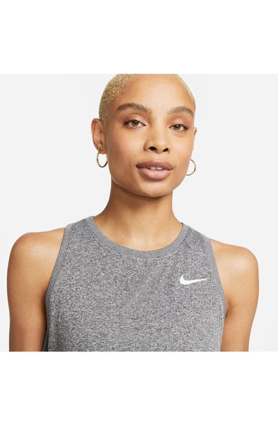 Shop Nike Dri-fit Running Tank In Black/ Pure/ Heather/ White