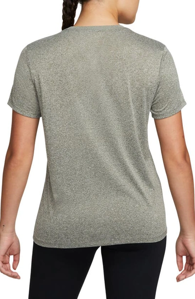 Shop Nike Dri-fit Crewneck T-shirt In Cargo Khaki/ Pure